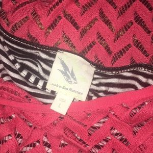 Coral summer dress with black & white slip ...